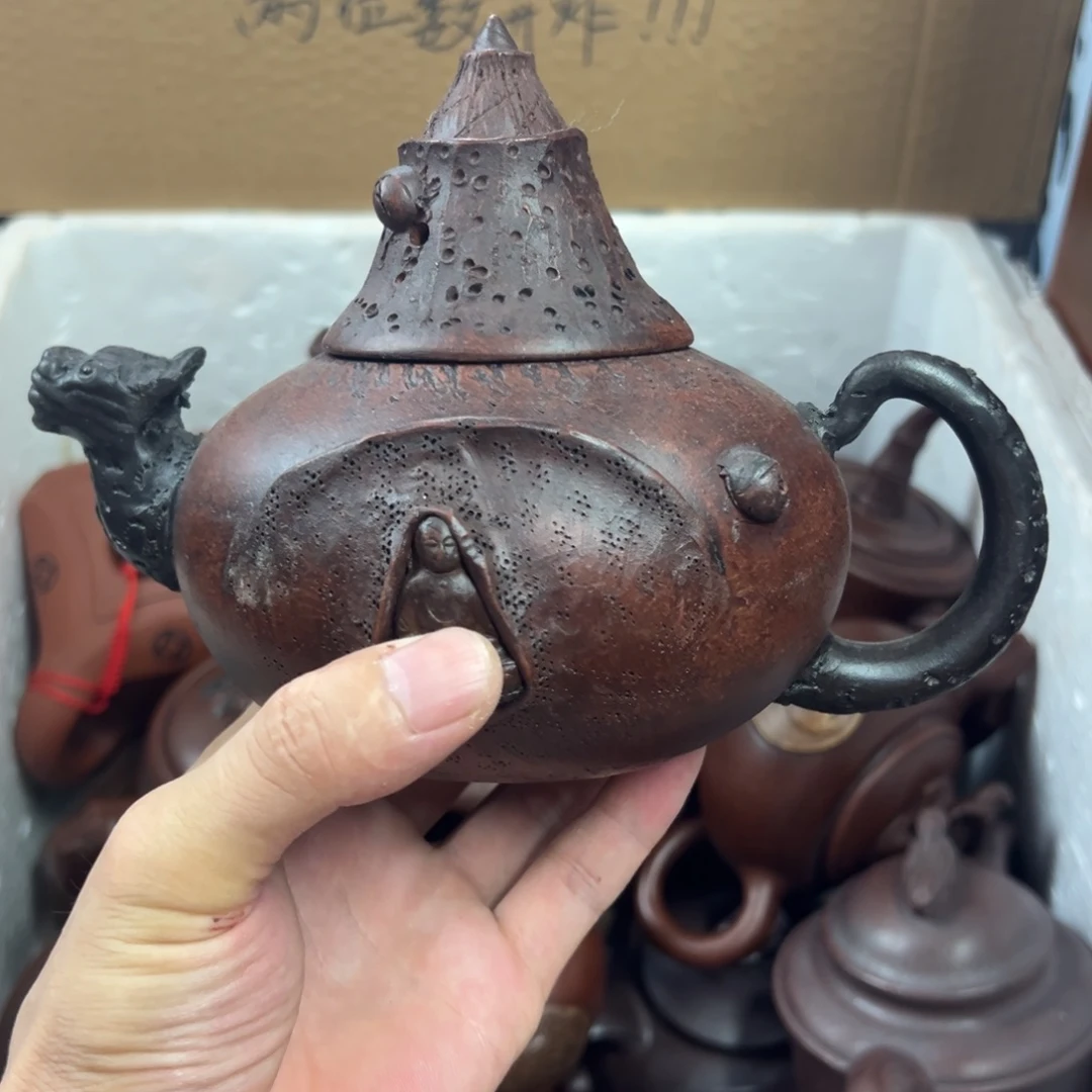 茶壶紫砂宜兴原矿紫砂壶450毫升容量