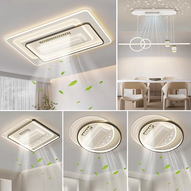 2025新款客厅餐厅主灯无叶风扇灯大气吊扇吸顶灯客厅风扇灯孩子