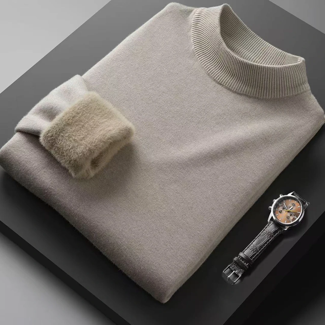 看点保暖套头半高领冬季毛衣针织衫秋冬打底衫爆款休闲加厚宽松