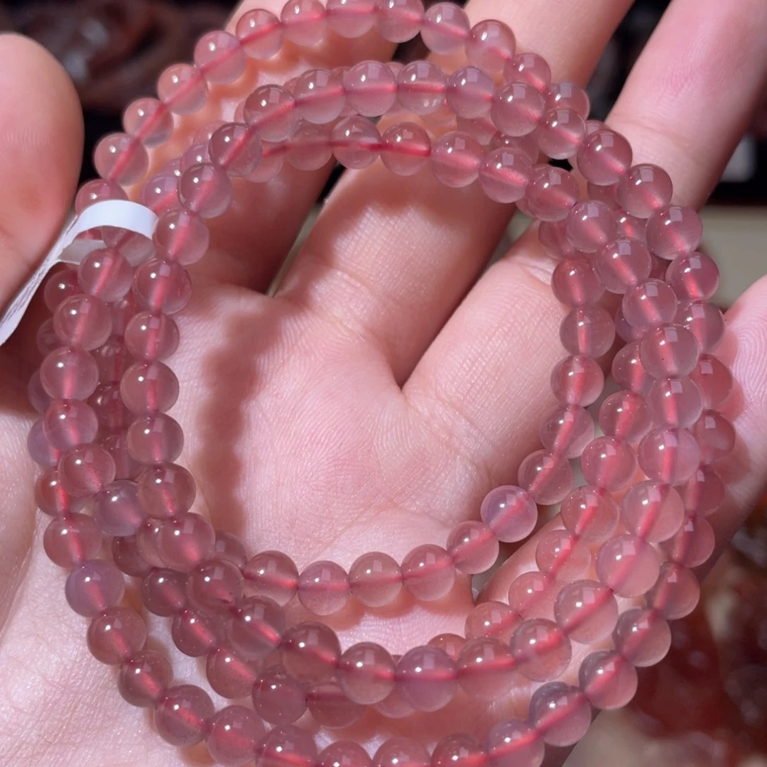 南红玛瑙冰粉多圈5+未镶嵌1358