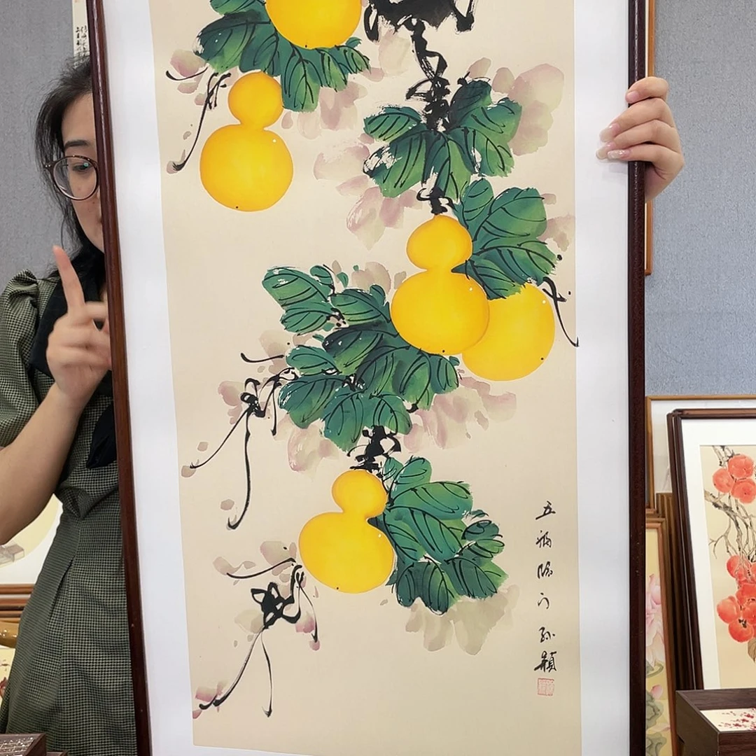 书法手绘带框尺寸：53*103