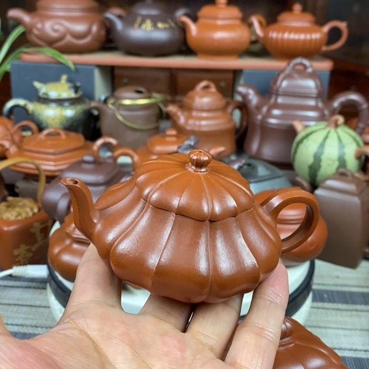 茶壶紫砂筋纹君德100cc原矿赵庄朱泥特价