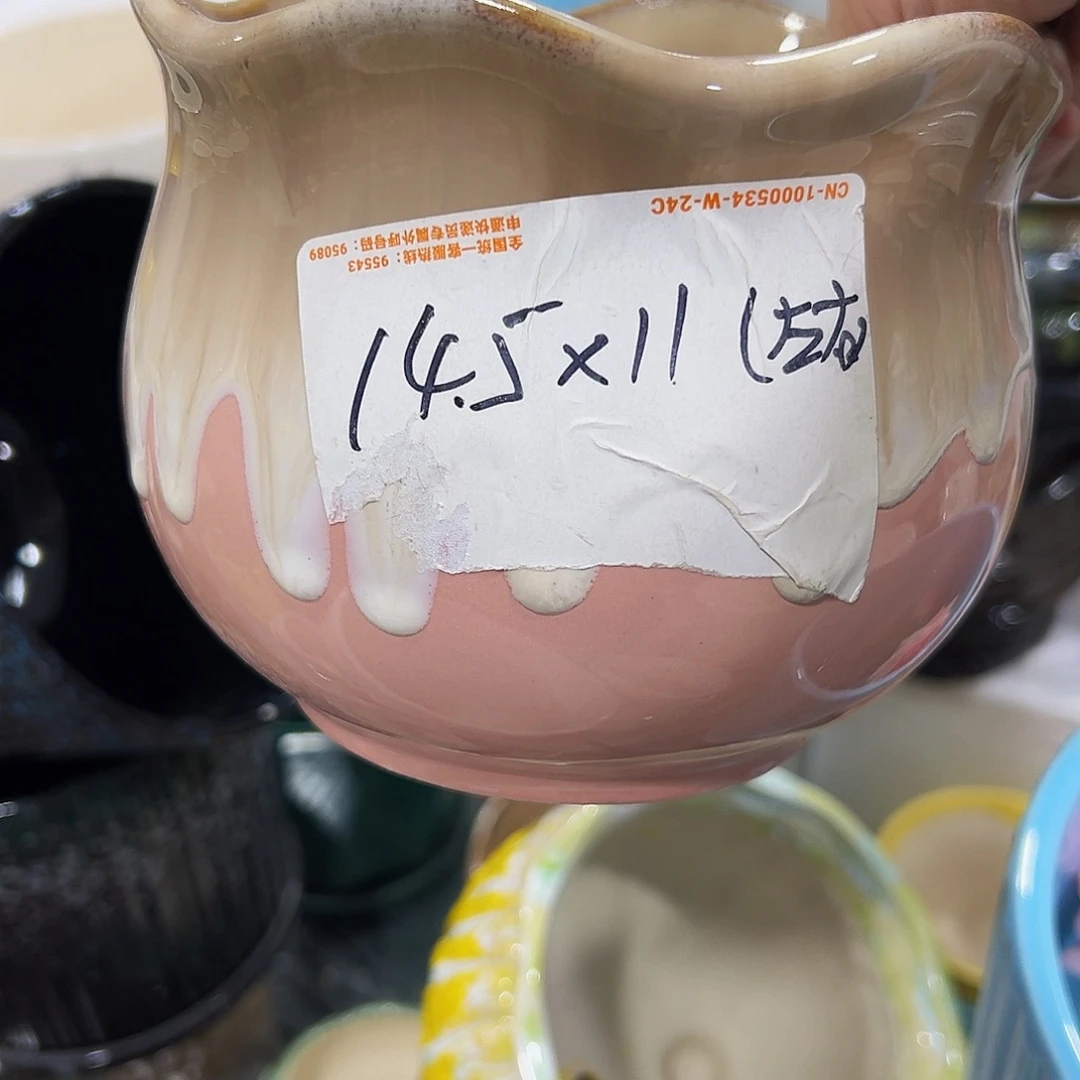 外贸尾单陶瓷花盆凑10米包邮