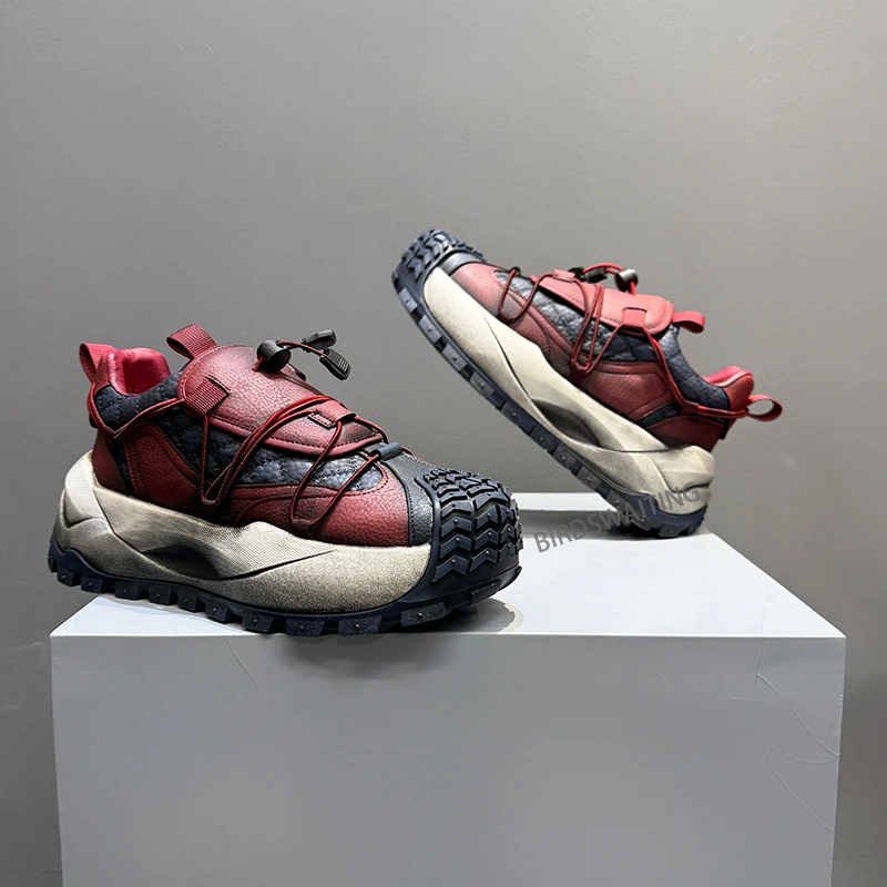 老爹鞋2025秋冬新款户外运动棉鞋加绒厚底增高时尚擦色保暖男鞋