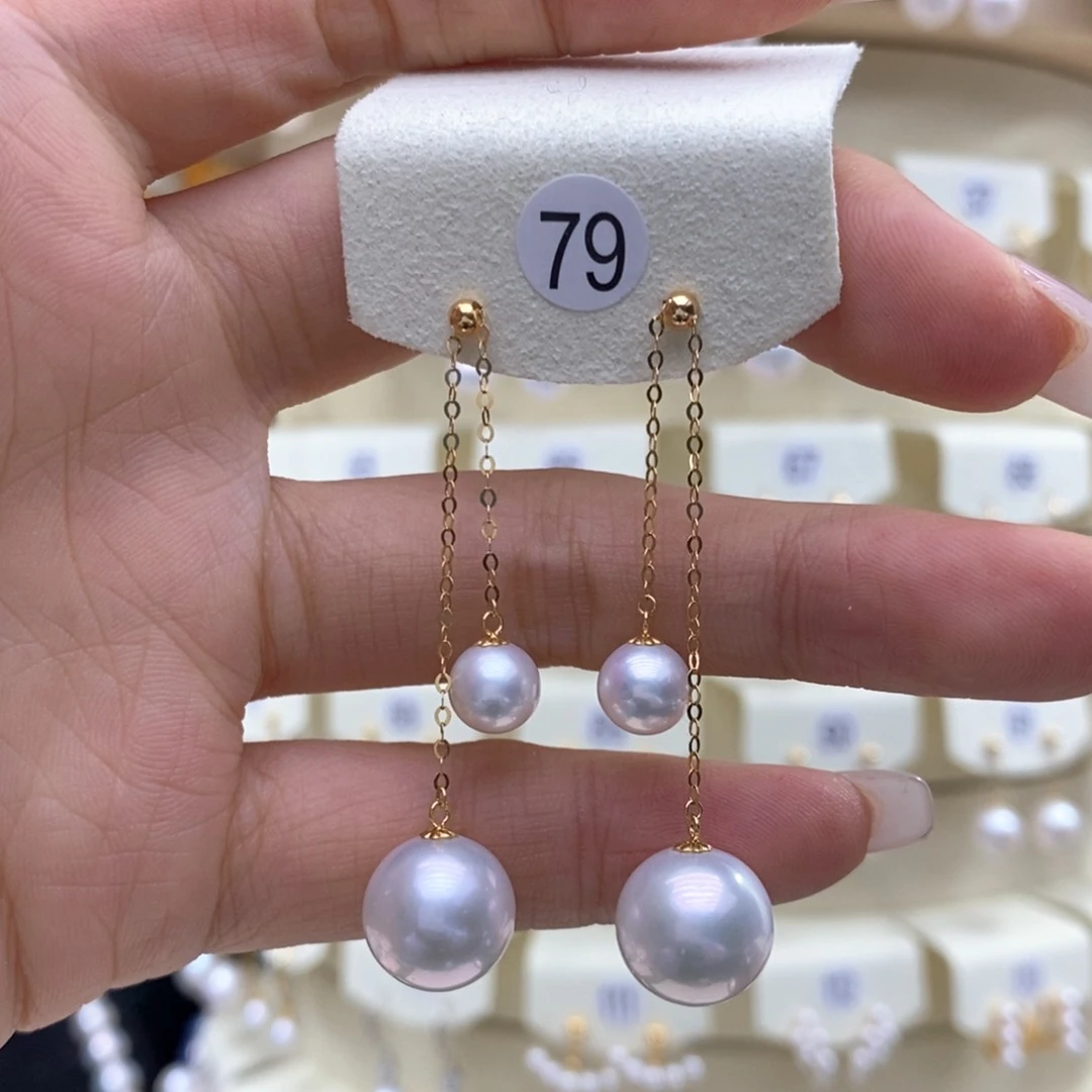 淡水珍珠耳饰18K金镶嵌