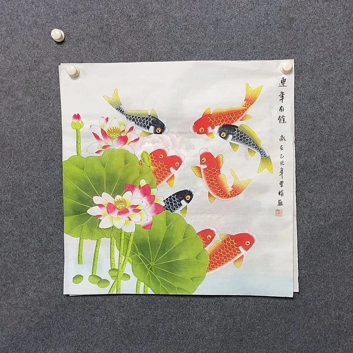 国画四尺斗方工笔花鸟一幅