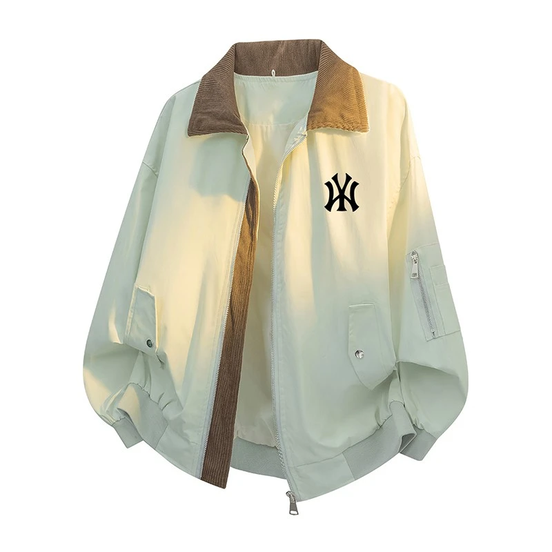 【官方推荐】秋冬美式潮牌飞行撞色夹克情侣款休闲百搭宽松拼接外套