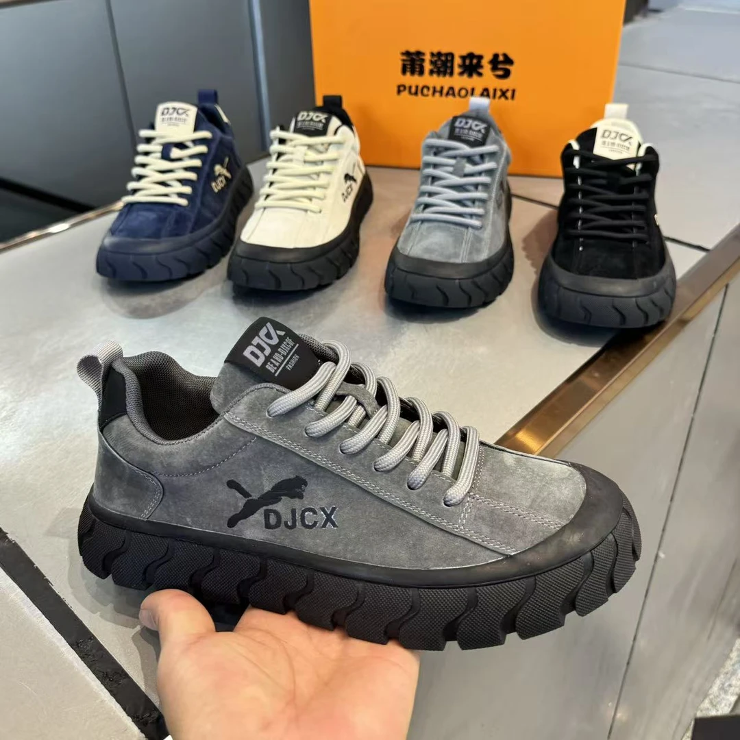 男士休闲板鞋磨砂皮面低帮潮牌时尚休闲鞋男鞋软底运动鞋