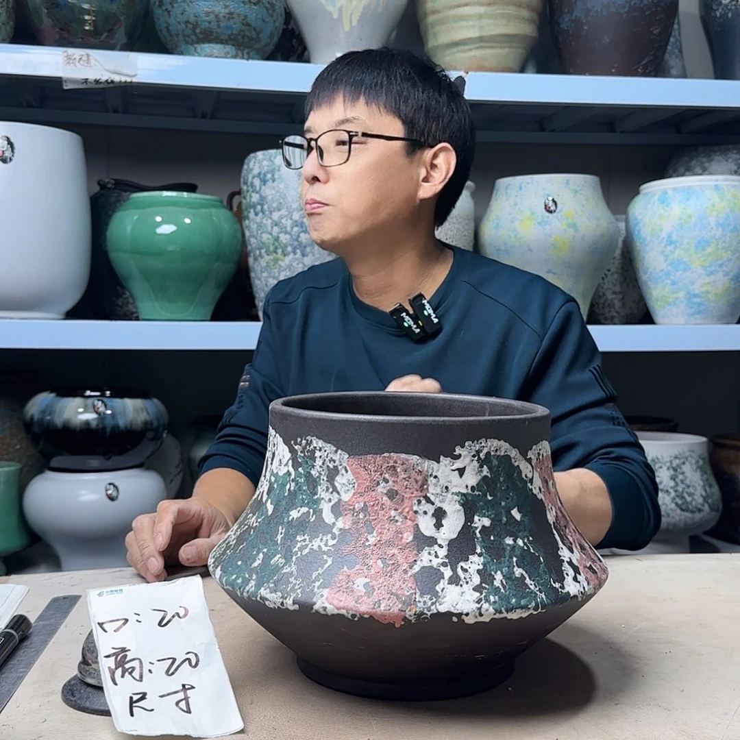 紫砂花盆尺寸20@20