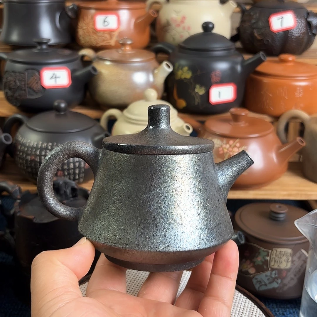 壶球孔 柴烧壶 建水紫陶