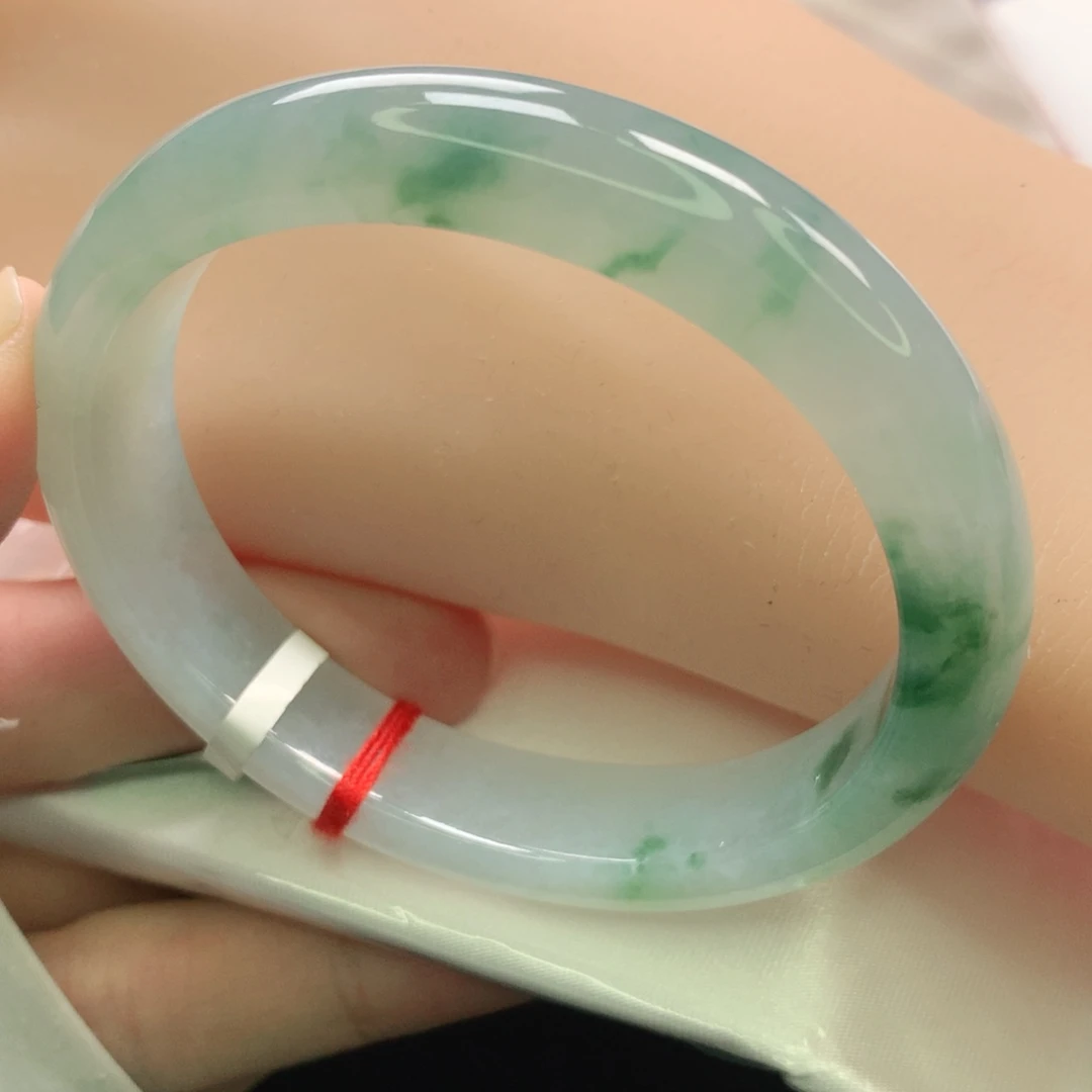 翡翠未镶嵌手镯贵妃53完美