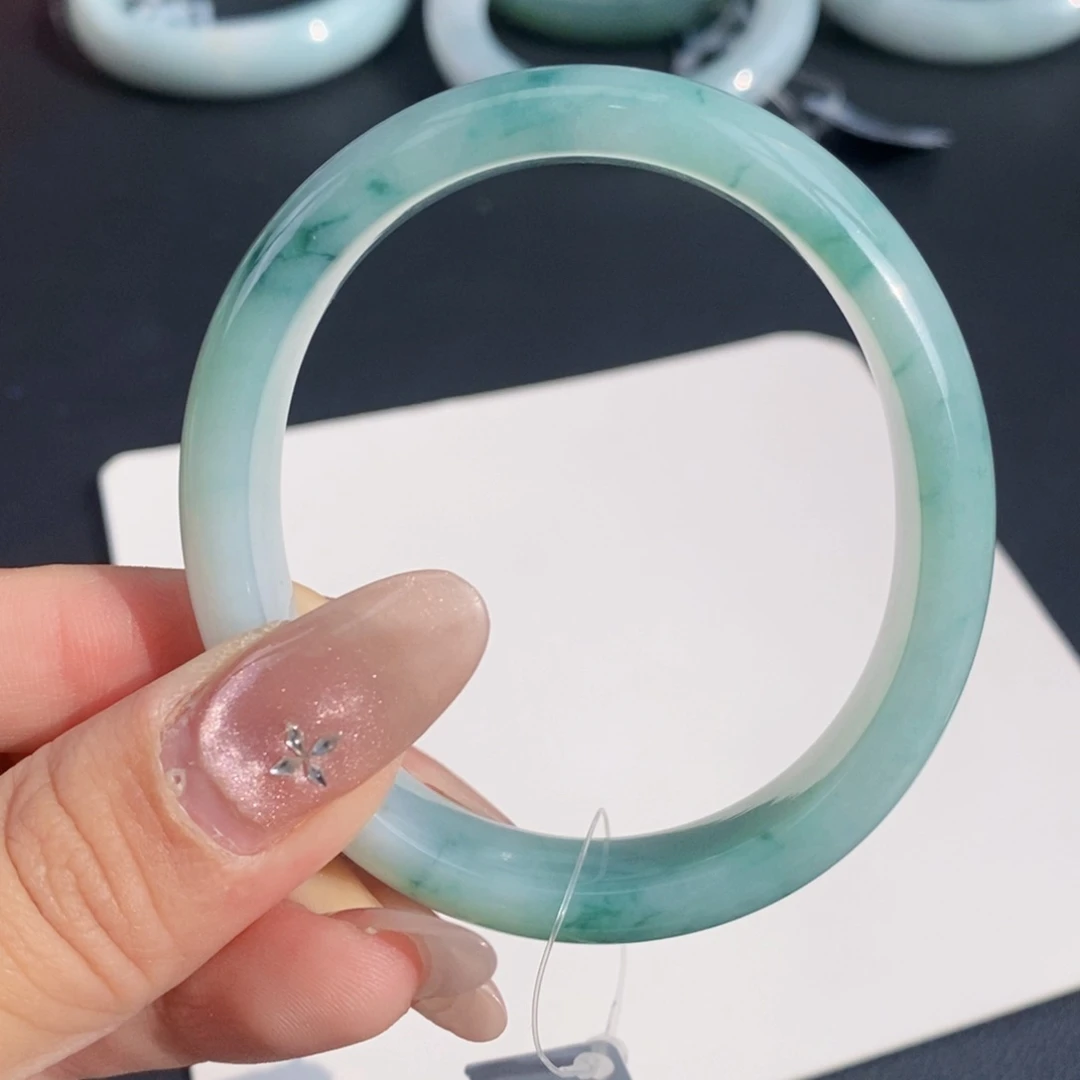 未镶嵌手镯翡翠54飘花贵妃 9号