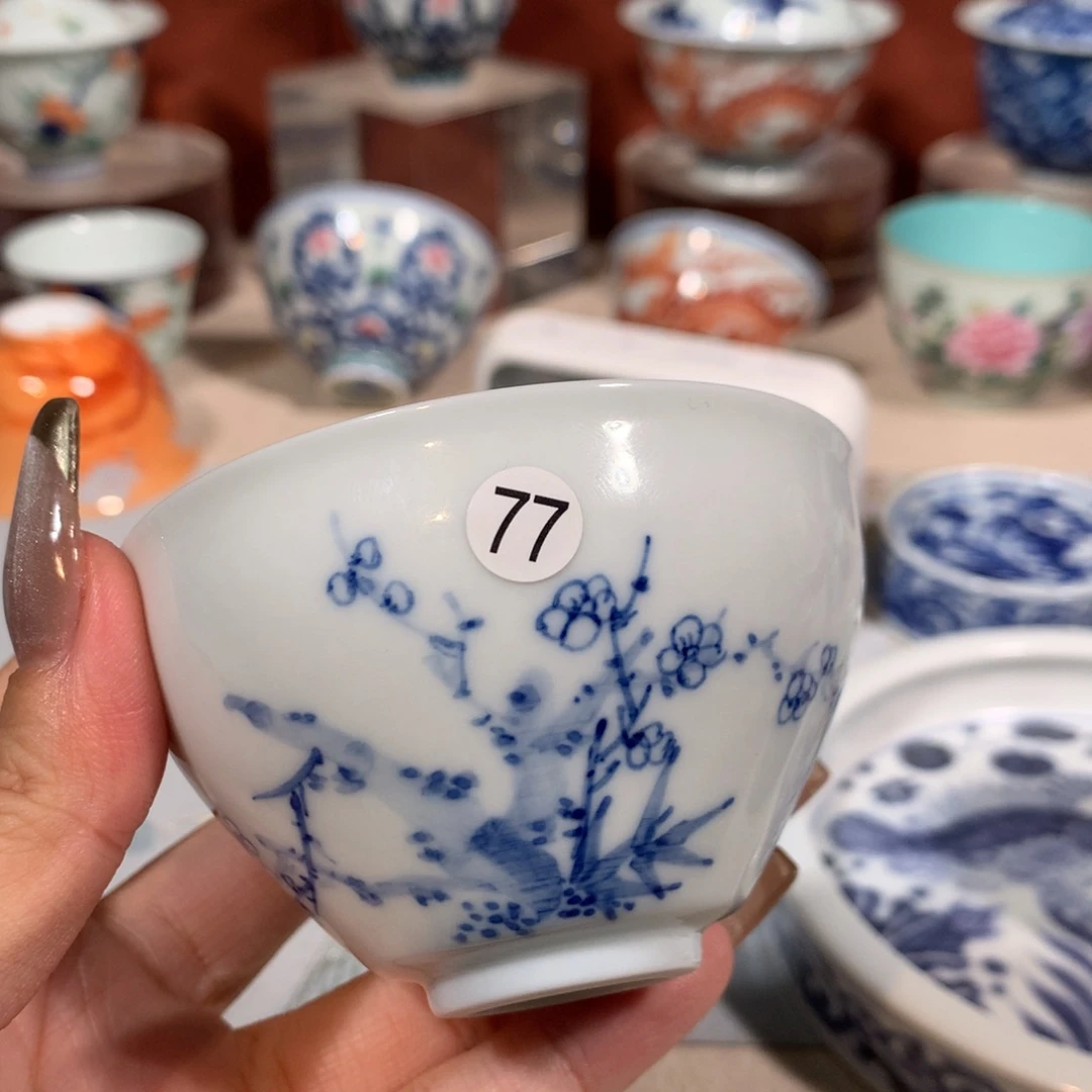 摆件尹*心77青花单杯啦啦啦啦啦啦啦