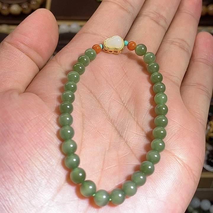 【闪购商品】未镶嵌手串和田玉（碧玉）