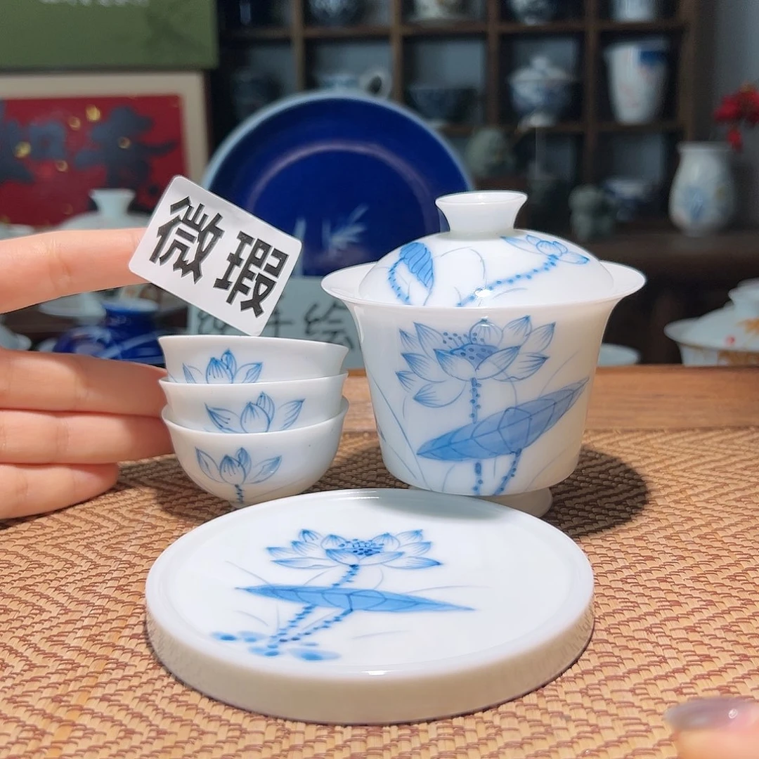 【闪购商品】微瑕 手绘 盖碗