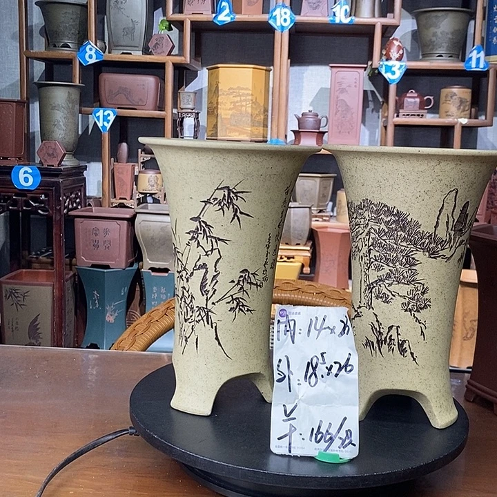 花盆紫砂两只特价166