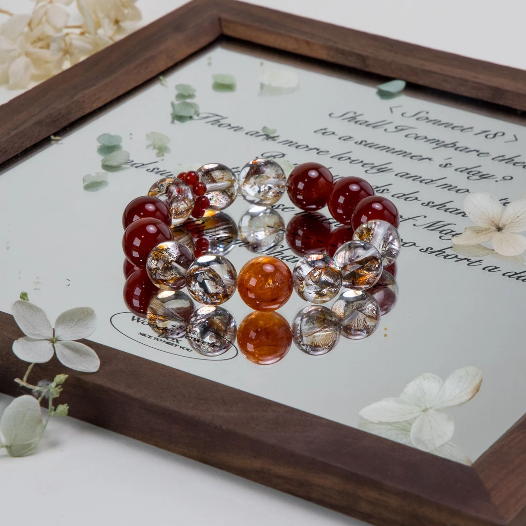 【红红火火】六六专属设计yes only天然水晶手串