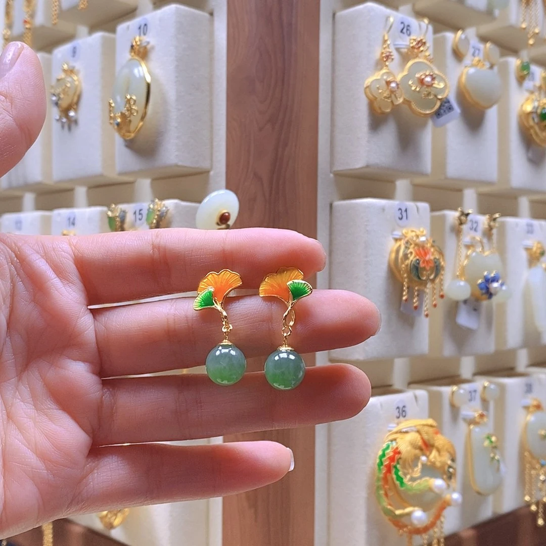 和田玉颈饰银S925镶嵌