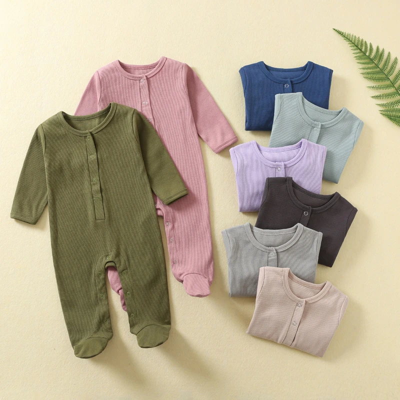婴儿连身衣春秋长袖宝宝衣服新生儿爬服婴幼儿服装连脚包手包屁衣