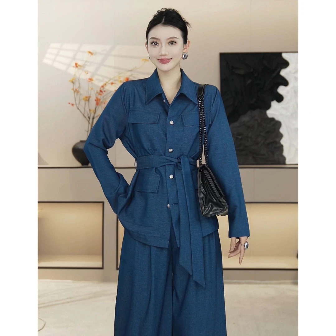 【岚山秋序】2025年秋季新款设计感系带蝴蝶结收腰套装HBZX641507