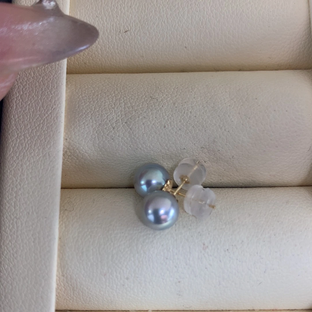 海水珍珠耳饰18K金镶嵌