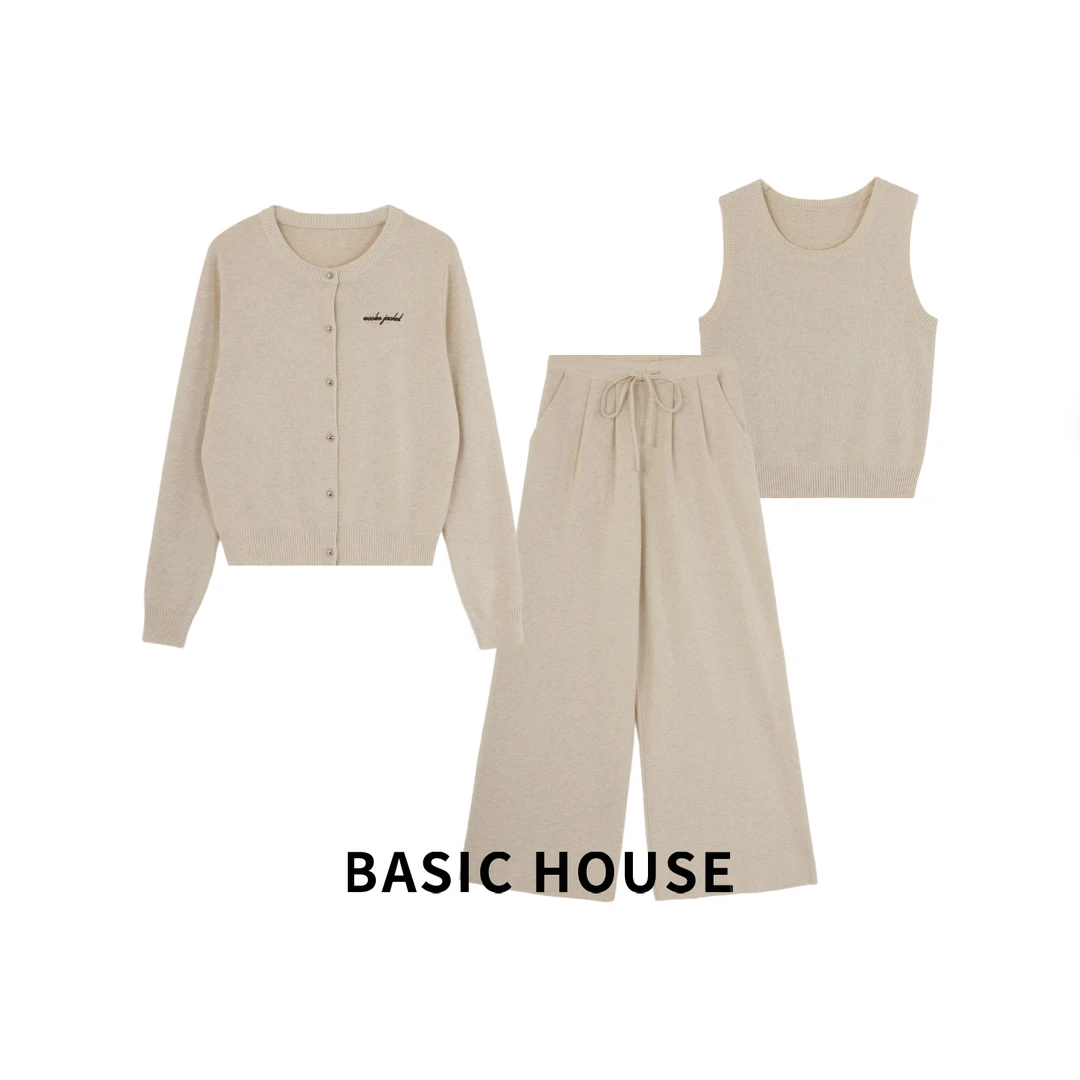 Basic House/百家好休闲百搭秋季新款气质针织套装B1385B5HD12