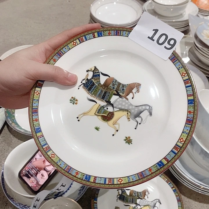 白瓷骨质瓷爱马仕盘子