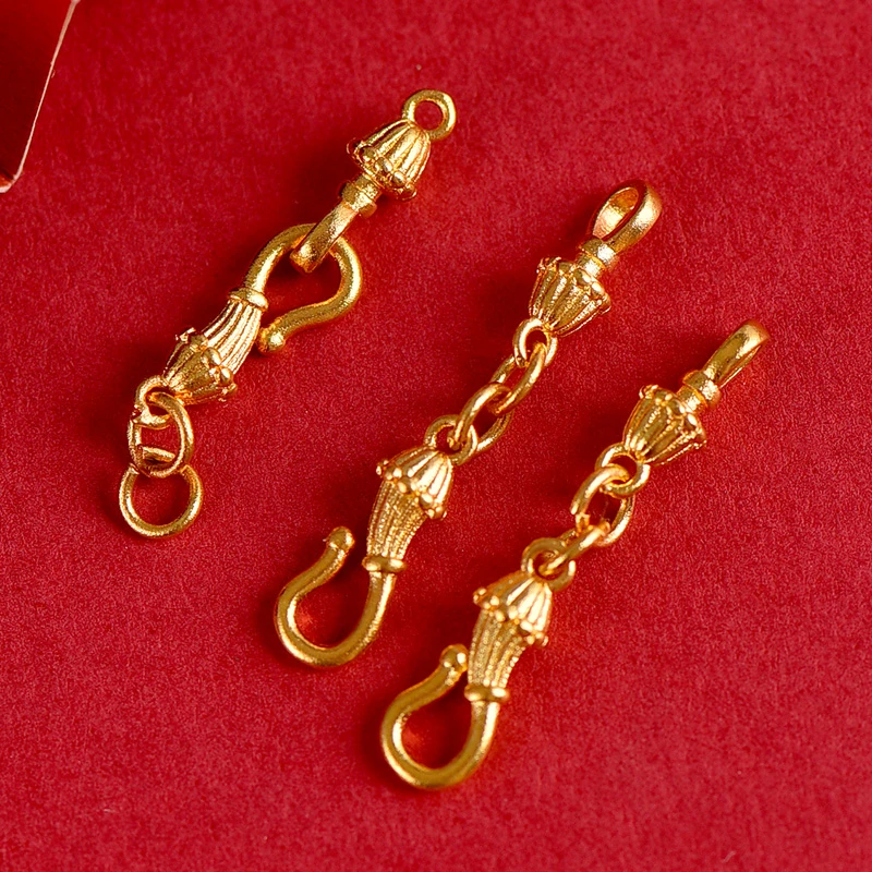 铜镀金色S扣项链扣手工编绳配件diy文玩手串毛衣链配珠材料B638