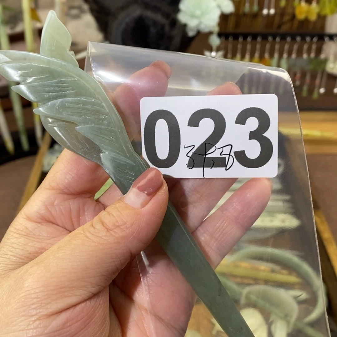 蛇纹石玉玉簪合金景*夏