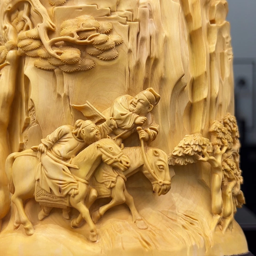 竹阿*竹雕东山报捷笔筒