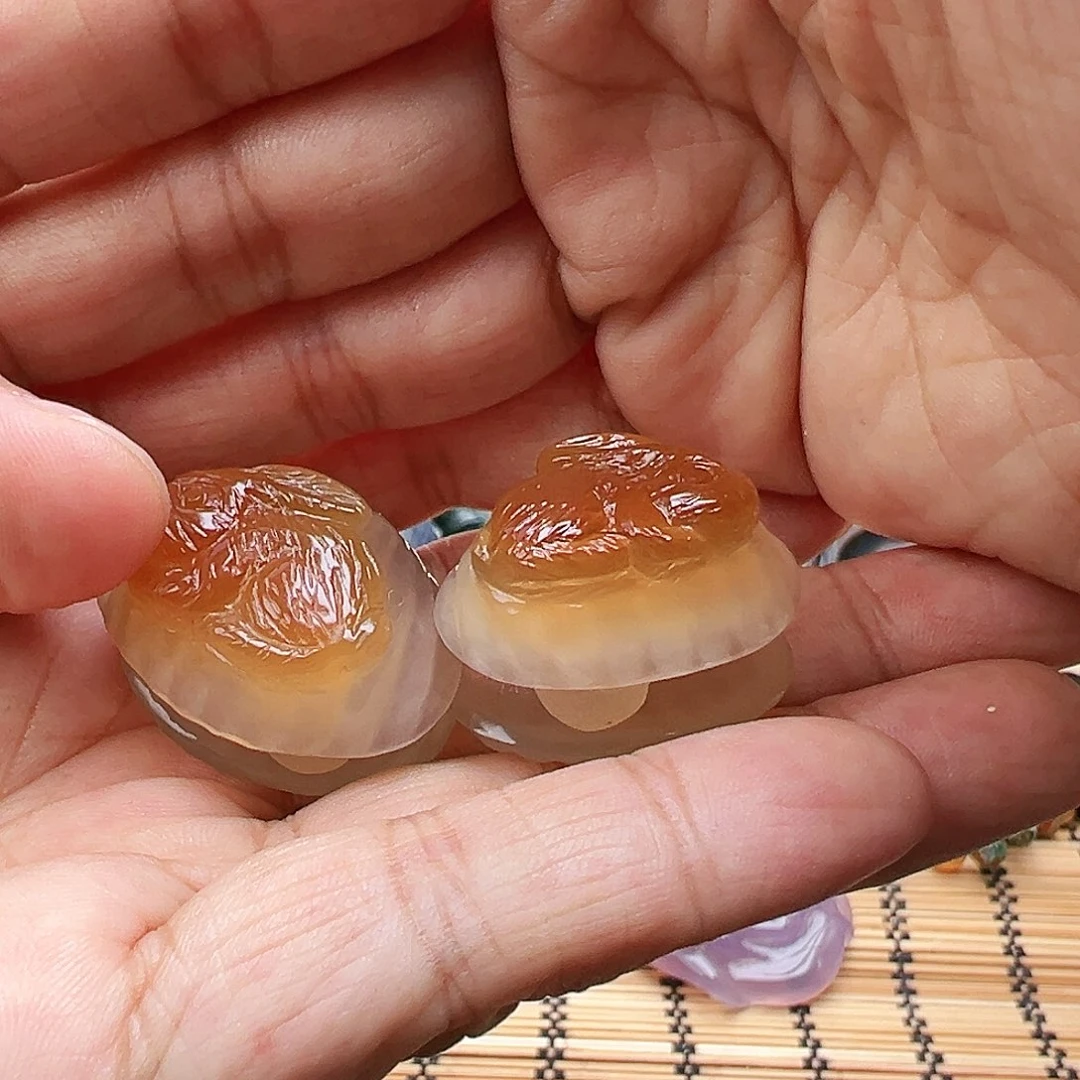 未镶嵌玛瑙/玉髓珠宝半成品随机2发一