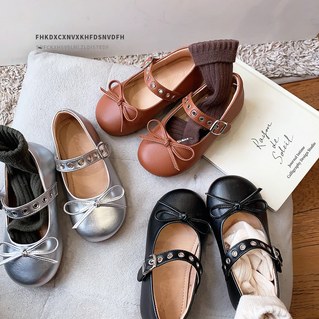 蝴蝶结儿童皮鞋2025春秋女童单鞋浅口女孩公主鞋洛丽塔宝宝童鞋潮