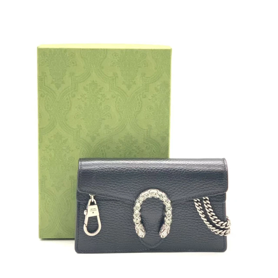 95新 GUCCI/古驰 【安则专属】黑色酒神mini链条包