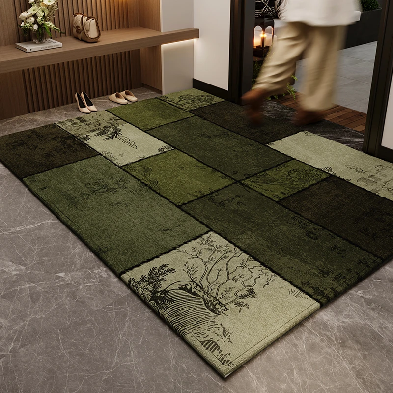 2025新款入户门地垫高级感中古风进门口高端防滑耐脏玄关地毯脚垫