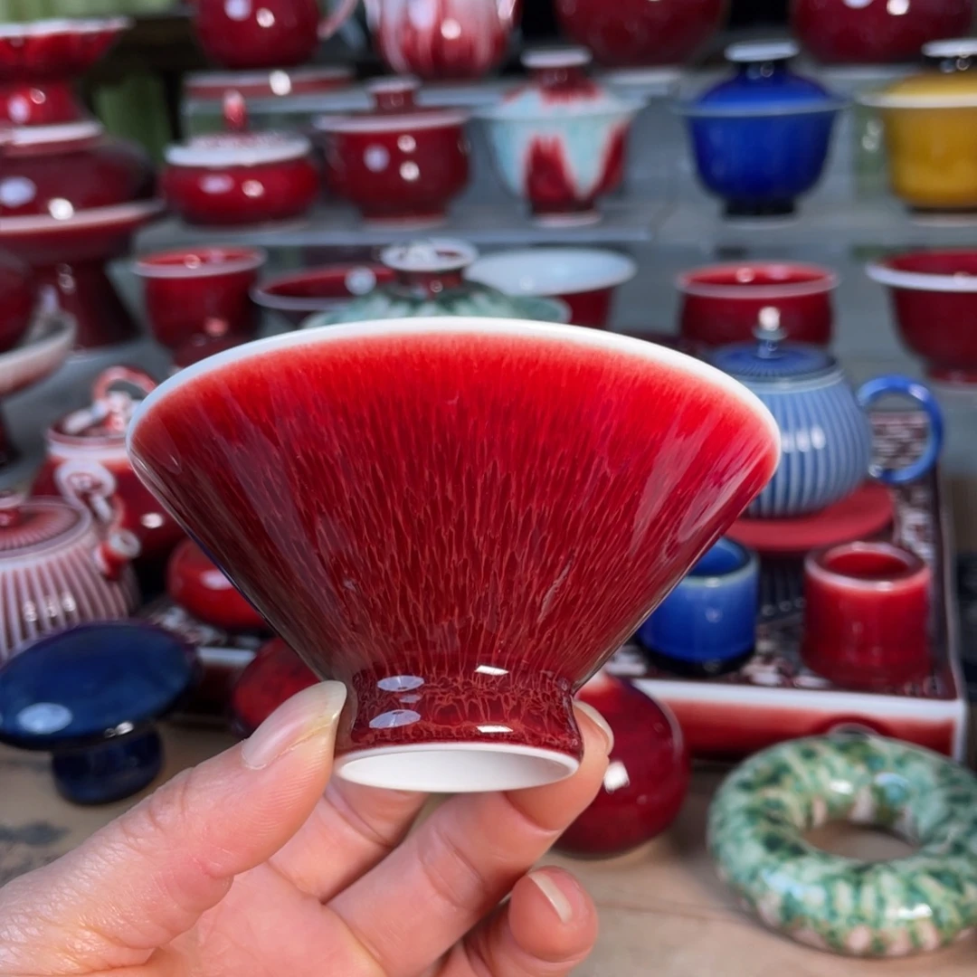 景德镇原矿釉斗笠杯