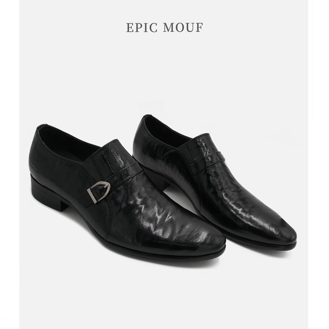 牟夫「高端尖头鞋」2025新款商务手工真皮英伦风男士正装皮鞋YF095