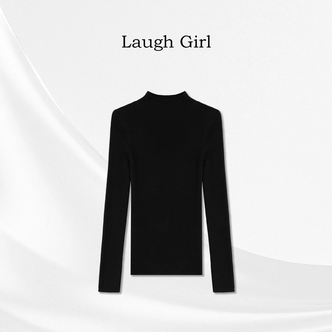 楚楚君 Laugh girl【漫漫时光】秋冬半高领净版打底毛衣XL531135J