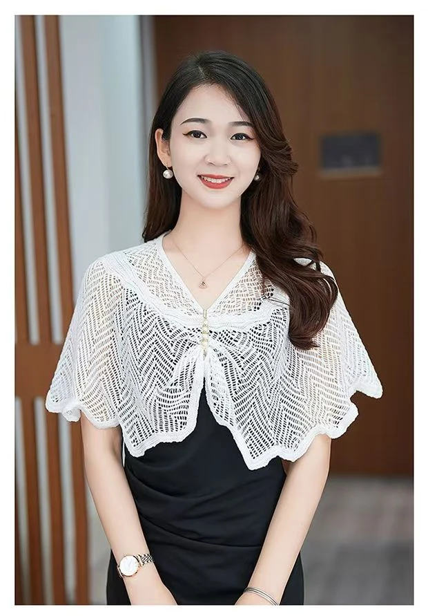 【送胸针】网红新款针织披肩高档洋气短款百搭夏季薄款