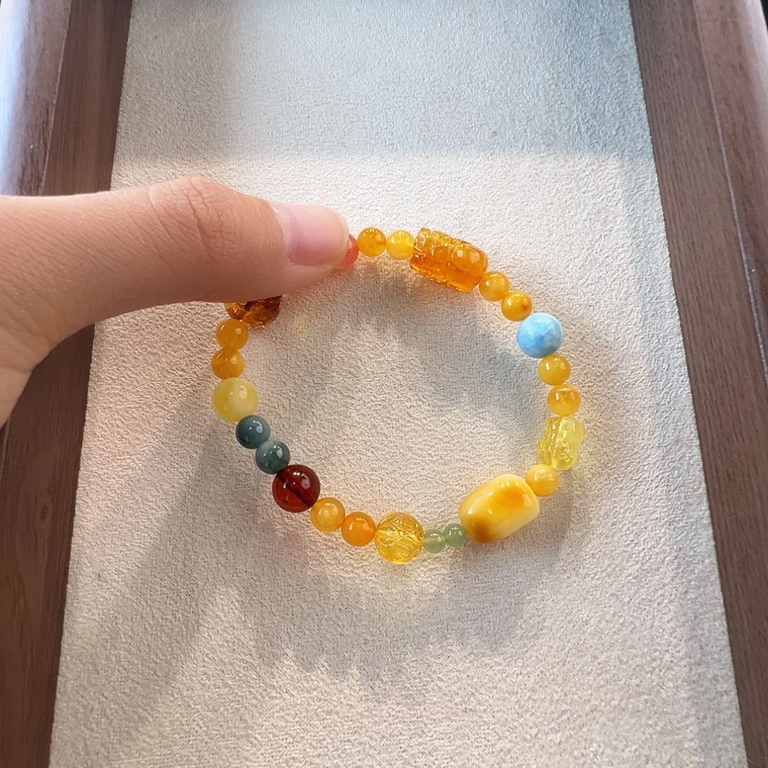 蜜蜡未镶嵌手链多样性发其一