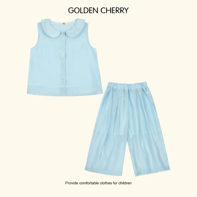 【金樱桃Golden cherry】小童翻领egg蓝色休闲套装JYT2231