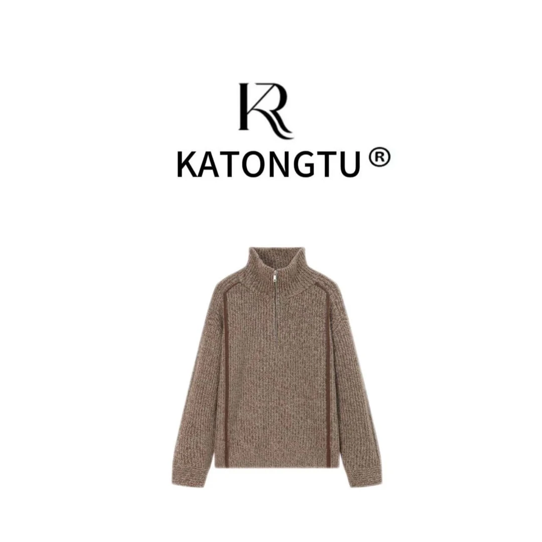 katongtu/卡通兔【咖啡馆】秋冬宽松加厚针织休闲毛衣 YN24298