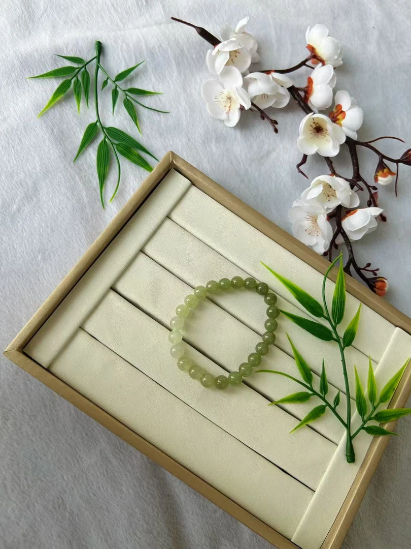 天然和田玉晴水渐变手串卡8颜色微差