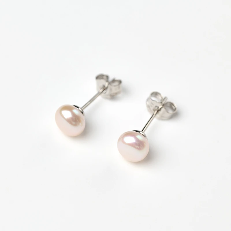 【甄选福利】新粉必入极光镜面爆闪天然珍珠耳钉 6mm-7mm