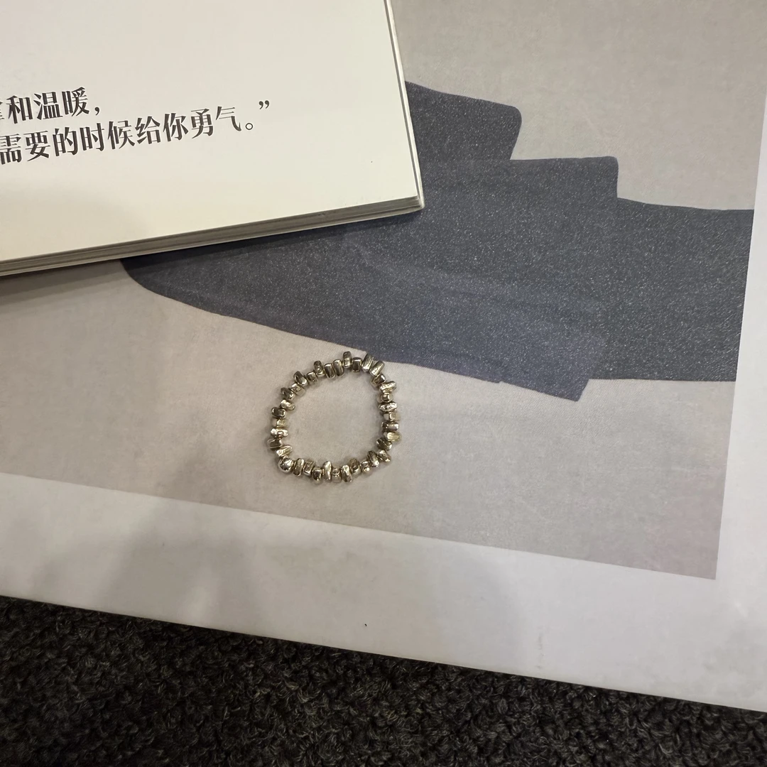 925银戒指 LULU 时尚简约925碎银子戒指13521