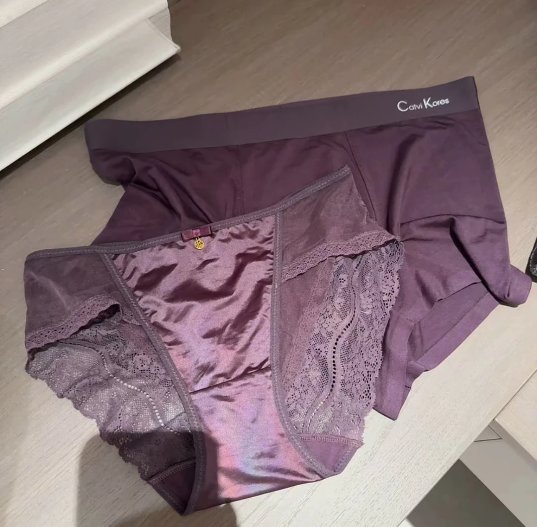 新年情侣款内裤一男一女男士平角内裤女士蕾丝网纱内裤