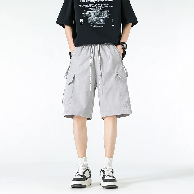 夏季休闲短裤复古工装裤时尚潮流高街五分裤港风复古男士百搭