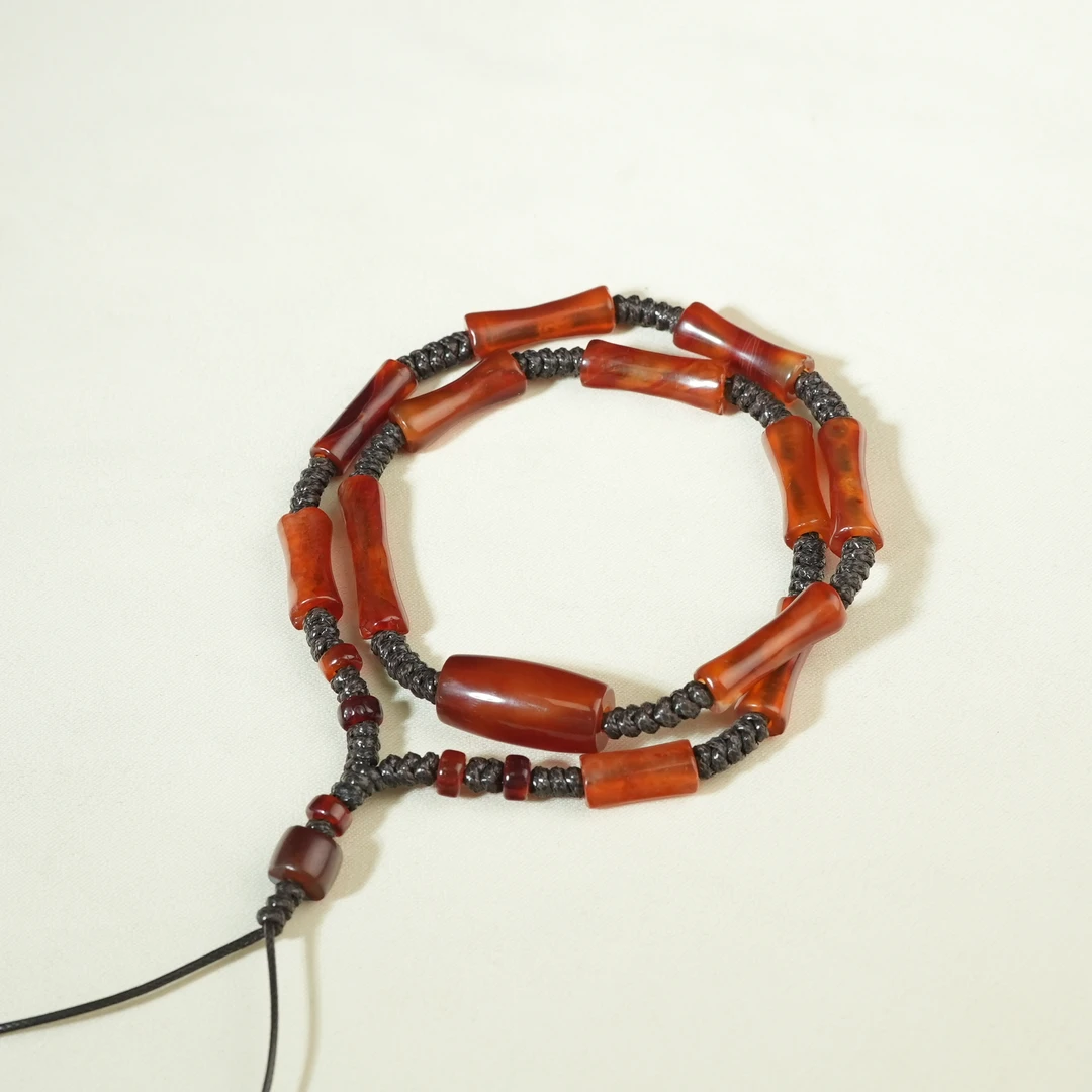 清代束腰型玛瑙项链【古珠精选】WDZC3A2501091040