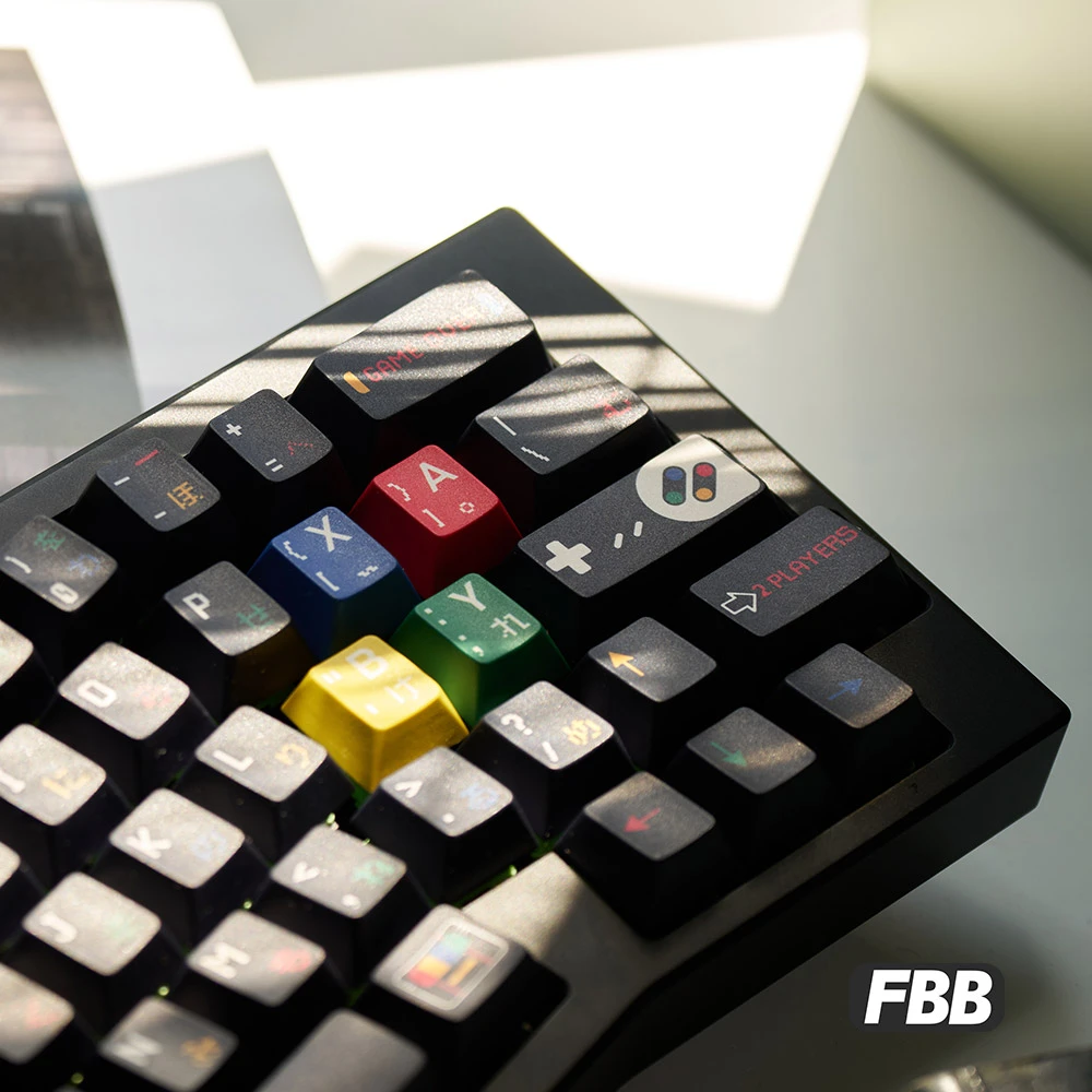 FBB原创键帽SFC 1990黑夜版热升华PBT客制化机械键盘配件DIY个性