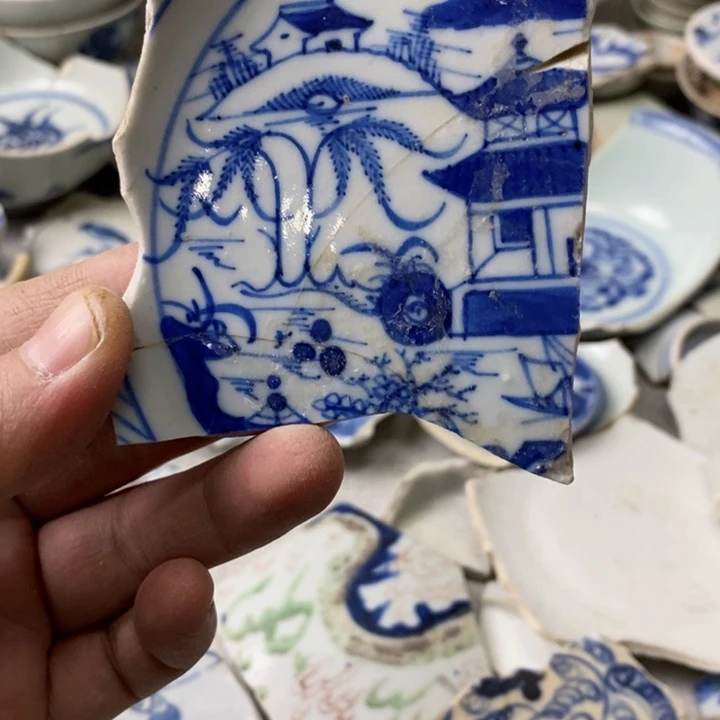 瓷片现代瓷器青花瓷片