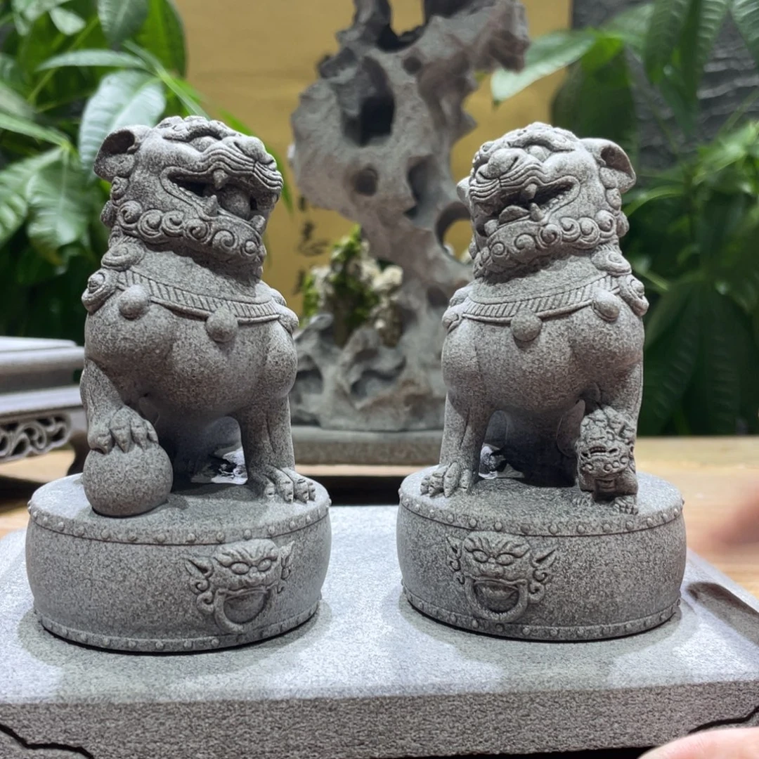 石材案头狮子一对